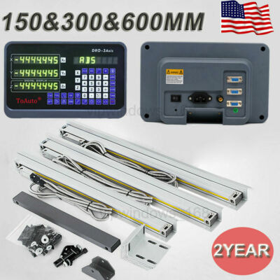 3Axis Digital Readout DRO display 5µm TTL Linear Glass Scale Encoder  6'' 12'' 24''