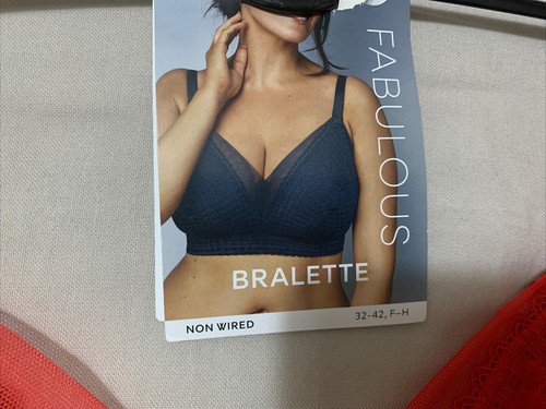 M&S NONWIRED FULLCUP MESH & LACE BRALET with Inner Support In FLAME RED Size 42G - Picture 4 of 12