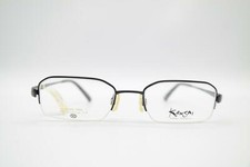 Vintage Kansai Yamamoto KY-3053 Titanium Black Half-Frame Glasses Eyeglasses NOS