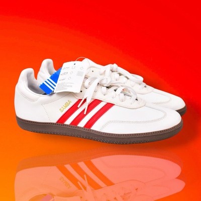 adidas samba men s 13 sneakers shoes trainers red white gum classic g21947
