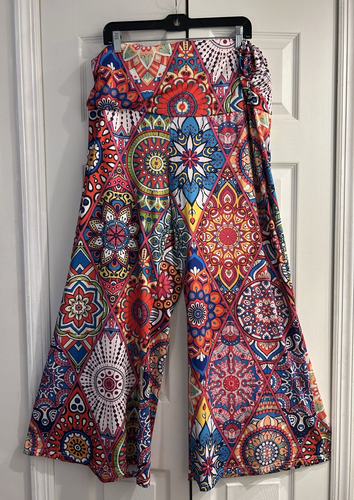 Pantalon Palazzo Wide Dice - Multicolor - Taille S - Neuf Sans Étiquettes