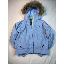 Columbia Youth Light Blue Winter Jacket with Faux Fur Hood 14/16 youth