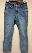 J. Crew Slim Boyfriend Jeans Womens Blue Denim Distressed Waistband Pockets 25