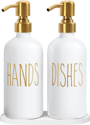 Glas Seifenspender, 500Ml Handseifenspender Und Spülmittelspender Set   Bauernha