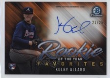 2019 Bowman ROY Favorites Chrome Orange Refractor /25 Kolby Allard Auto r9d
