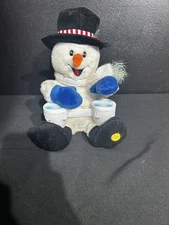 Vtg Gemmy Snowman Animated Musical Plush rested and working Christmas decor 