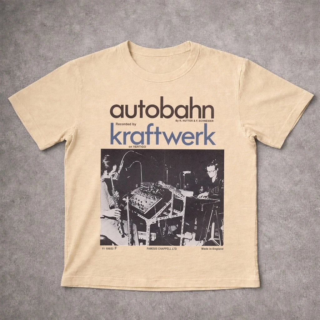 Kraftwerk T-Shirt Autobahn Album Cover Graphic Tee Retro Synth Pop Music Shirt
Opens in a new window