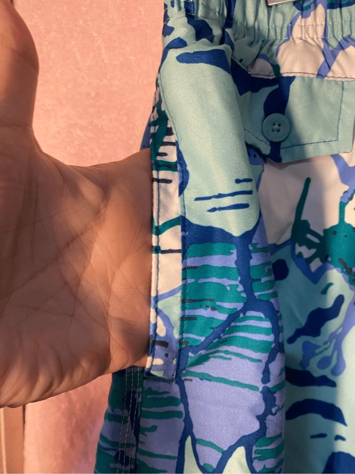 Nat Nast Men’s Hawaiian Print Blue & White Swimsuit.Trunks size  XXL - Image 4 of 4