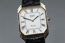  Near MINT Seiko Dolce 9520-5110 26mm Roman White Dial Quartz Men's Watch