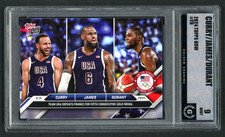 2024 Topps Now Olympic #26 Curry /James/ Durant Gold Medal Graded Mint 9