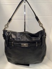 COACH Ashlyn Chelsea Hobo Shoulder Bag 17816 Black Leather Silver hardware