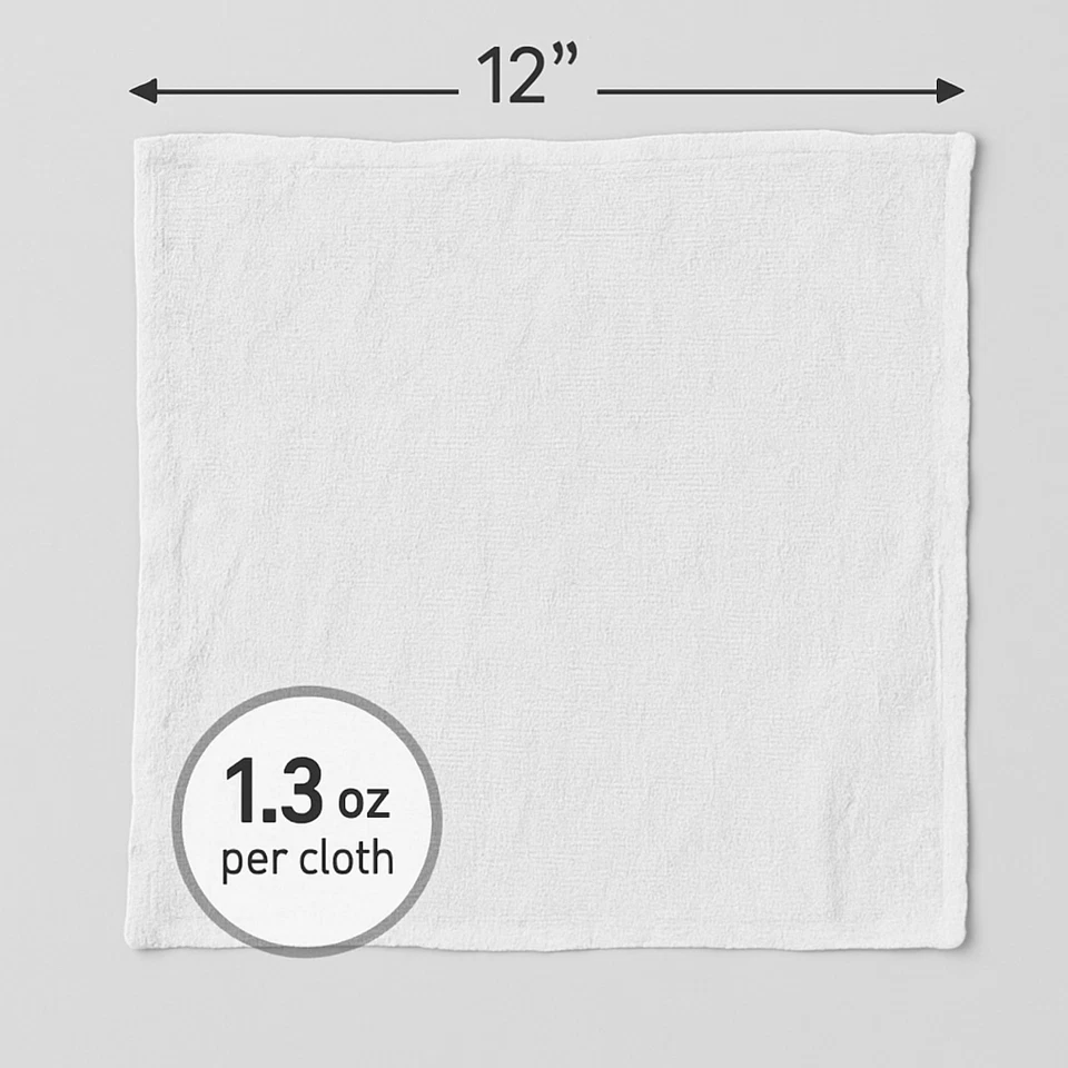 12x12 White Value Washcloths Rags Bath/Craft/Kitchen/Garage/Face 1 LB Per Dozen - Image 3 of 4