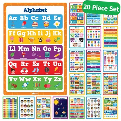 Pósteres para el aula de 16 x 11 pulgadas con actividades educativas aprendizaje