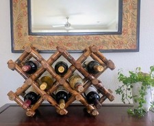 Vintage Accordion 1 Burnt Bamboo 10 Bottle Wi...
