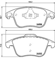 Brembo P 61 117 Bremsbelagsatz, Scheibenbremse For CitroËN DS DS (Capsa) Peugeot