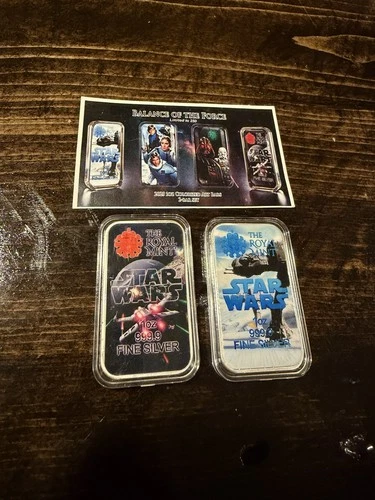 Royal Mint 1oz Star Wars .999 Silver Bullion Bars - Limited Edition Colorized