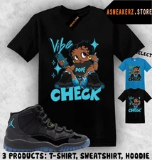 Shirt Match AJ 11 Gamma Blue 2025 Sneaker Matching Betty Boop Vibe Check T-Shirt