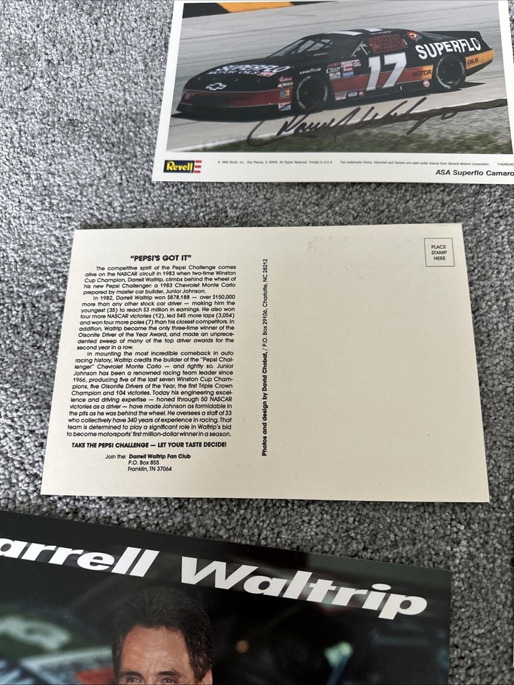 Lot Of Darrell Waltrip NASCAR Racing Postcards All Signed Originals | eBay