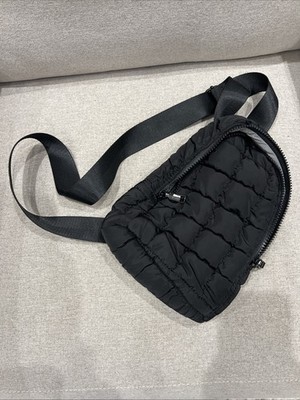Urban Fit By Urban Expressions Nylon Puffer Quilted Sling Bag Beige