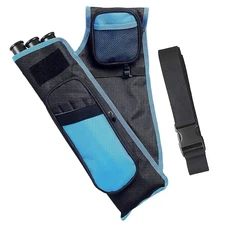 3-Tubes Hip Arrow Archery Quiver Case Bag w/Molle System & Pockets for Hunting