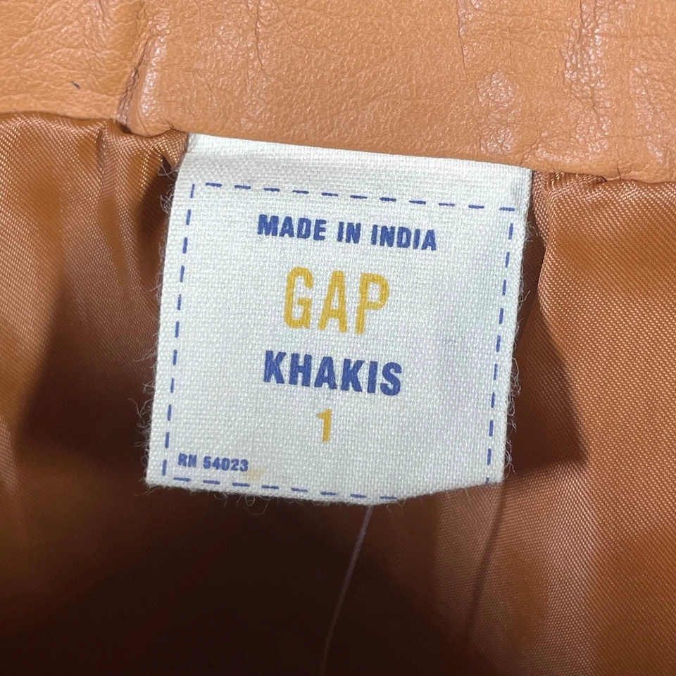 NUEVA Falda Gap Mujer 1 Pequeña Lápiz Cuero Marrón Boho Western Vintage Recta Foto 4 de 4