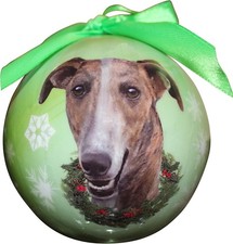 GREYHOUND BRINDLE Shatterproof Ball Ornament--3"- by E  S Pets - CBO-94