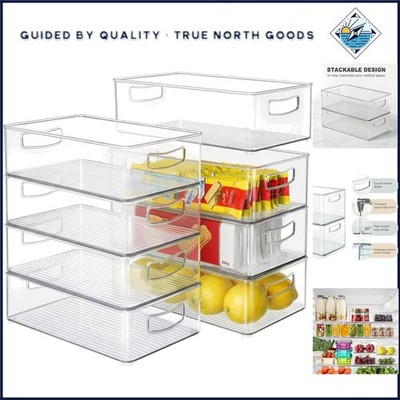 Stackable Fridge Organizer Bins, 8 Pack Clear Storage for Efficient Organization