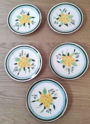 Stangl Pottery Country Garden Dessert Bread Plates 6.25 Set of 5 MCM 1960s EUC