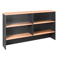 New Swan Overhead Hutch Desk Top 1080mm H x 1200mm W Beech / Charcoal