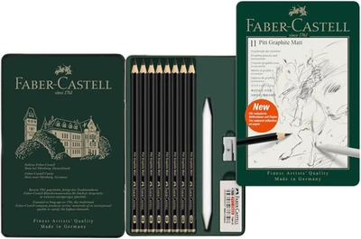 Faber-Castell Pitt Graphite Matt Pencils Set of 11 for Art and Drawing