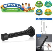 12 Pack Black Spring Door Stops,3-1/8" Heavy Duty - Flexible Door Stopper wit...