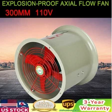 110V 12" Explosion-proof Fan Axial Pipe Spray Booth Paint Fumes Exhaust Fan USA