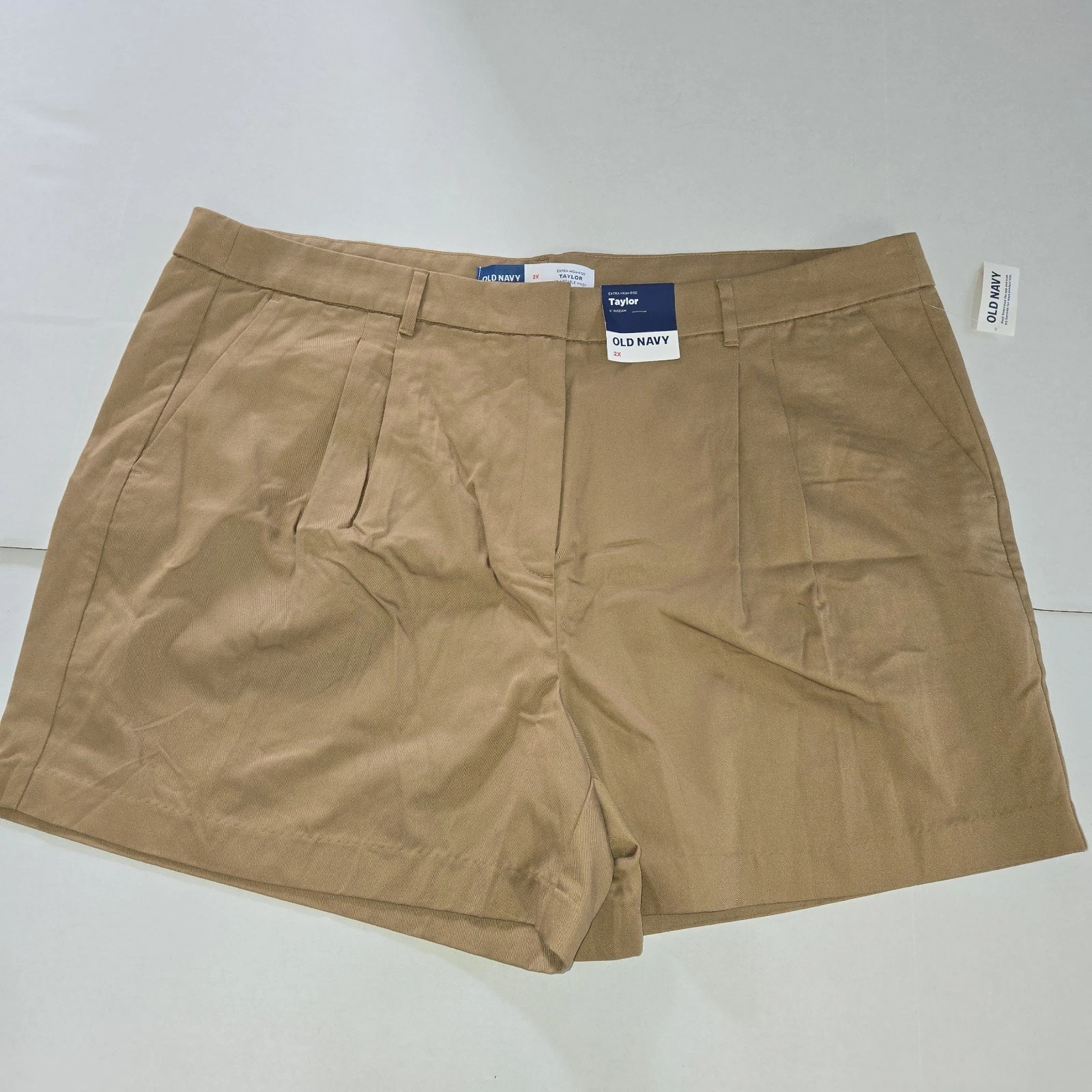 Old Navy Womens Extra High-Waisted Taylor Trouser Shorts5" Inseam Size 2XL NWT