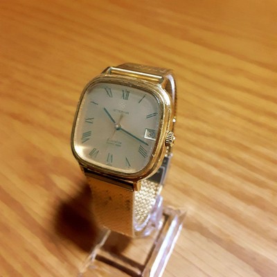 エテルナ　クォーツ4000　GOLD　デイト　メンズ腕時計　稼働品 Eterna Quartz 4000 Gold Men's Watch, Date, Working, Vintage