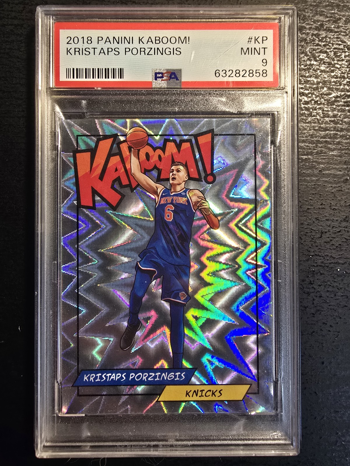 2018 Panini Kaboom! Kristaps Porzingis #K-KP PSA 9