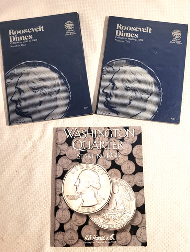 2~ ROOSEVELT DIME WHITMAN 1946-1965  1- H E Harris & Co WASHINGTON QUARTERS 1988