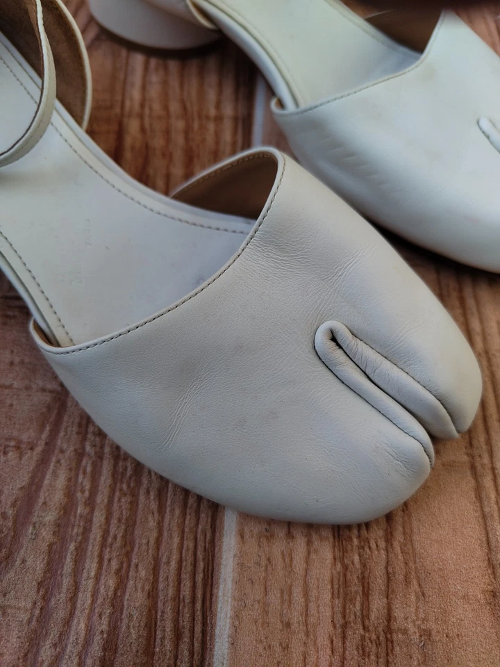 Maison Martin Margiela TABI Leather Mary Jane White Leather Straps EU 36 US 6 - Image 4 of 4