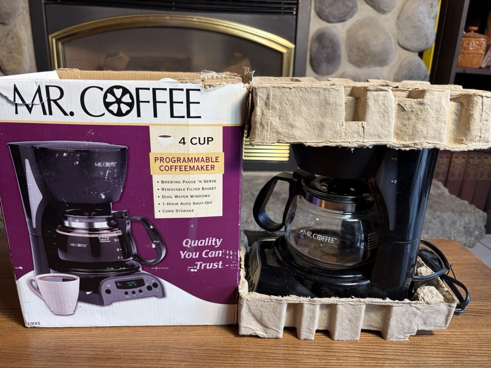 Mr. Coffee DRX5 4-Cup Programmable Coffeemaker Black Tested Cleaned Works