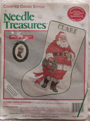 Needle Treasures - Classic Santa Stocking - Cross Stitch kit - JCA inc.