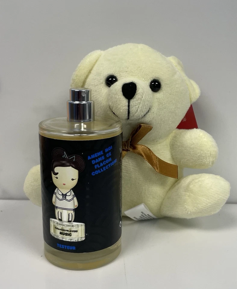 Harajuku Lovers Music de Gwen Stefani 3,3 3,4 OZ EDT para mujeres con oso de peluche Foto 3 de 4