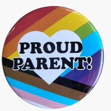 Proud Parent Pride Button Rainbow LGBTQ Pin Badge