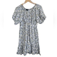 MINKPINK Juniper Mini Dress Blue Floral Print Cottagecore Boho Feminine Size L
