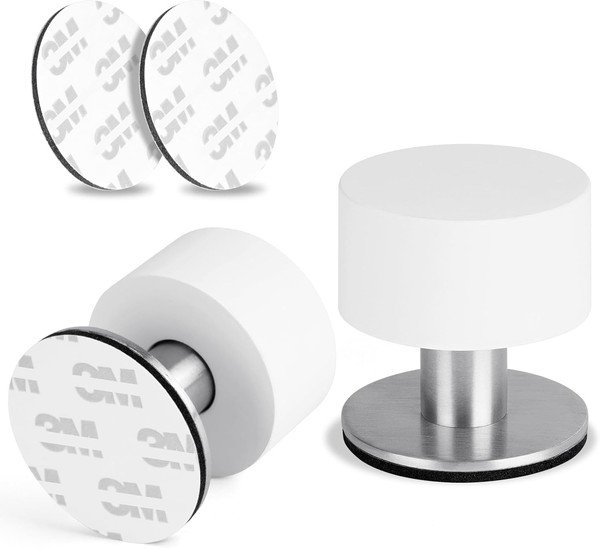 TüRstopper Selbstklebend Edelstahl 2 StüCk Boden Wandpuffer 40Mm FüR HartböDen-image