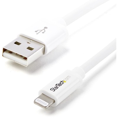 StarTech.com 2m (6ft) Long White Apple 8-pin Lightning Connector to USB Cable fo