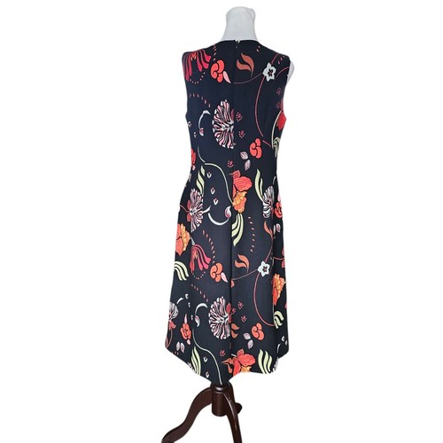 VERONIKA MAINE belted floral midi dress women size 12 statement retro 70s print - Picture 7 of 11