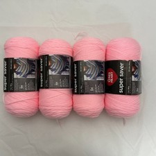 RED HEART Super Saver Yarn Acrylic Baby Pink Medium 4 Skein Lot 7oz 364yds NEW