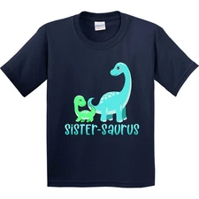 Inktastic Sister-saurus Cute Brontosaurus Family Youth T-Shirt Siblings Kids Kid
