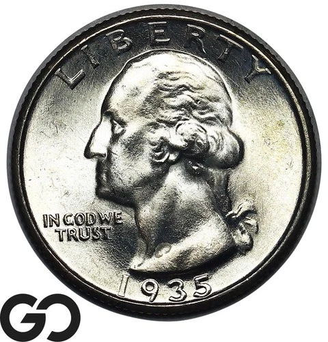 1935 Washington Quarter Flashy Gem BU
