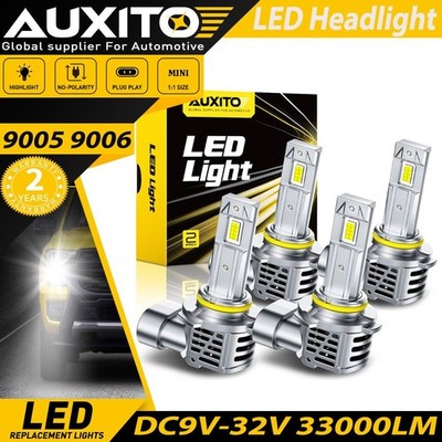 9005 9006 Combo LED Headlight Bulbs Kit 80000LM Bright High/Low Beam 6000K White