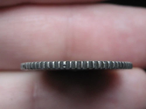 1842 O Silver Seated Liberty Quarter- Reeded Edge, Used in Antique Pie Crimper
